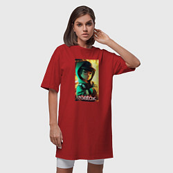 Футболка женская-платье Персонаж Роблокс, цвет: красный — фото 2