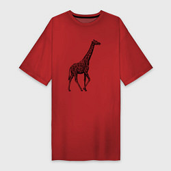Женская футболка-платье Жираф гуляет