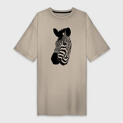 Женская футболка-платье Голова зебры