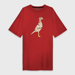 Женская футболка-платье Авдотка птица в стиле Low Poly