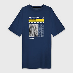 Женская футболка-платье Moscow never sleep