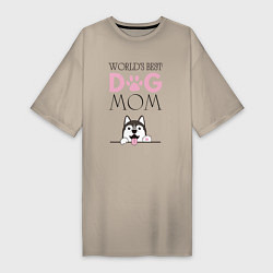 Женская футболка-платье Самая лучшая мама собаки