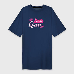 Футболка женская-платье Lash queen - Barbie style, цвет: тёмно-синий