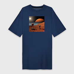 Женская футболка-платье Человек на марсе