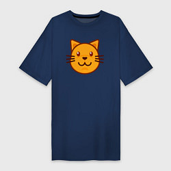 Женская футболка-платье Оранжевый котик счастлив
