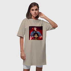 Футболка женская-платье Сага о Винланде - два отца, цвет: миндальный — фото 2