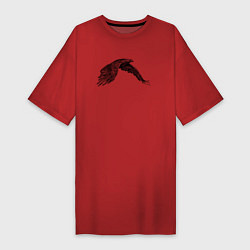Футболка женская-платье Орёл в полёте, цвет: красный