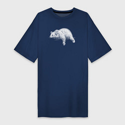 Женская футболка-платье Медведь лежит отдыхает