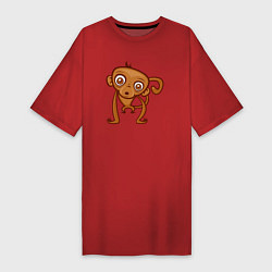 Женская футболка-платье Удивлённая обезьянка