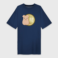 Женская футболка-платье Год свиньи на китайском