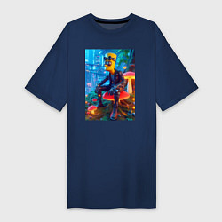 Женская футболка-платье Bart Simpson among mushrooms - ai art