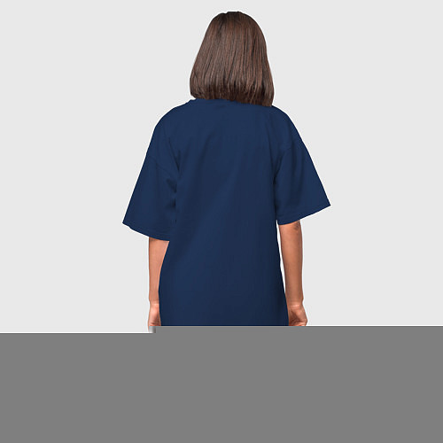 Женская футболка-платье Котодракон / Тёмно-синий – фото 4