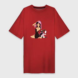 Футболка женская-платье Мисато и Пен-Пен, цвет: красный