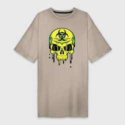 Женская футболка-платье Biohazard skull