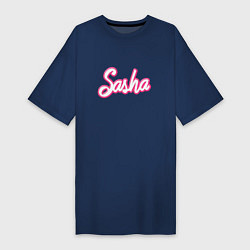 Женская футболка-платье Саша шрифтом барби - объемный шрифт