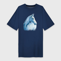 Женская футболка-платье Голубая лошадь