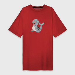 Женская футболка-платье Морской котик улыбака