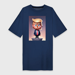 Женская футболка-платье Мультяшный Дональд Трамп - нейросеть