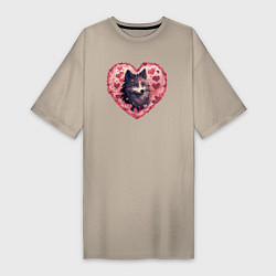 Женская футболка-платье Влюбленный волк