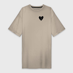 Женская футболка-платье Разбитое сердце в груди