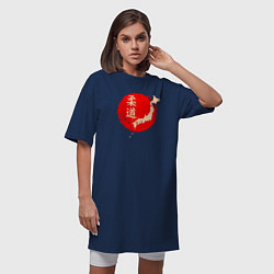 Футболка женская-платье Дзюдо Японии, цвет: тёмно-синий — фото 2