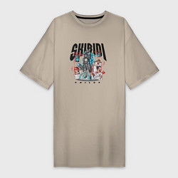 Женская футболка-платье Скибиди туалет и титан