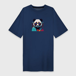 Женская футболка-платье Модная панда в солнечных очках