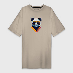 Женская футболка-платье Панда в модных очках