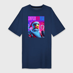 Женская футболка-платье Simpson new year - cyberpunk