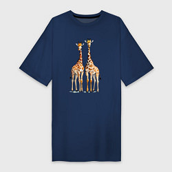 Женская футболка-платье Друзья-жирафы