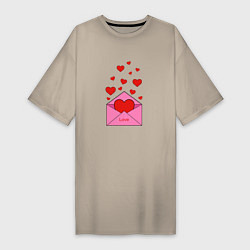 Женская футболка-платье Любовное письмо