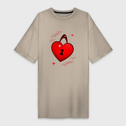 Женская футболка-платье Сердце замок