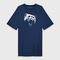 Женская футболка-платье Медведь рычащий