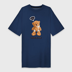 Женская футболка-платье Плюшевый медвежонок смайл