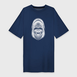 Женская футболка-платье Морда веселой гориллы
