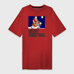 Женская футболка-платье Merry Christmas Simpsons