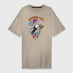 Женская футболка-платье Футурама в космосе