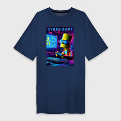 Женская футболка-платье Cyber Bart is an avid gamer
