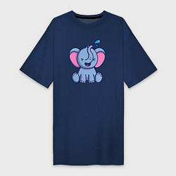 Женская футболка-платье Радостный слонёнок