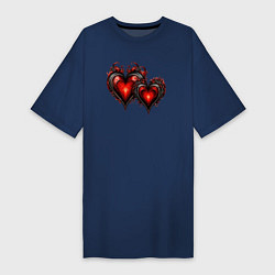 Женская футболка-платье Пламенные сердца