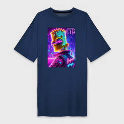 Женская футболка-платье Cyber Bart - neon glow