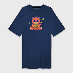 Женская футболка-платье Мишка с горшком мёда