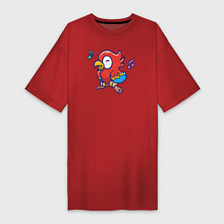 Женская футболка-платье Музыкальный попугайчик