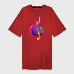 Женская футболка-платье Скрипичный ключ в цвете