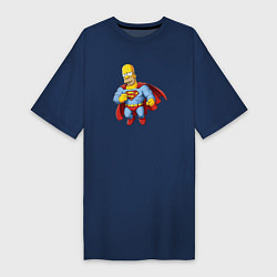 Женская футболка-платье Гомер супермен