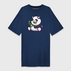 Женская футболка-платье Панда ест бамбук