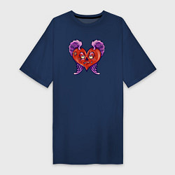 Женская футболка-платье Грустное ангельское сердце