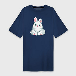 Женская футболка-платье Пушистый аниме кролик