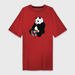 Женская футболка-платье Панда с кубиком