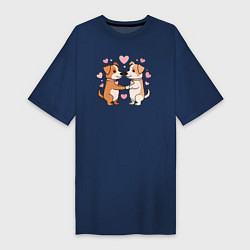 Женская футболка-платье Влюбленные собачки